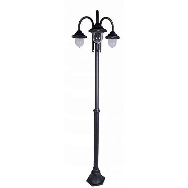 Venkovní lampa Dakota osvětlovací sloupek kulatý Goldlux E27 210 cm černý