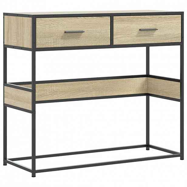 vidaXL Konzolový stolek dub sonoma 90x35x80 cm kompozitní dřevo