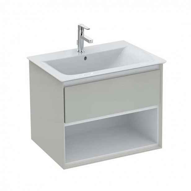 Ideal Standard Connect Air - Skříňka pod umyvadlo, 60x44x52 cm, lesklá světlá šedá/bílá mat E0826EQ
