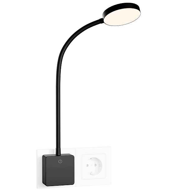 Led Zásuvková Lampa 4W 350LM Stmívatelná 3 Barvy Ohebný Krk