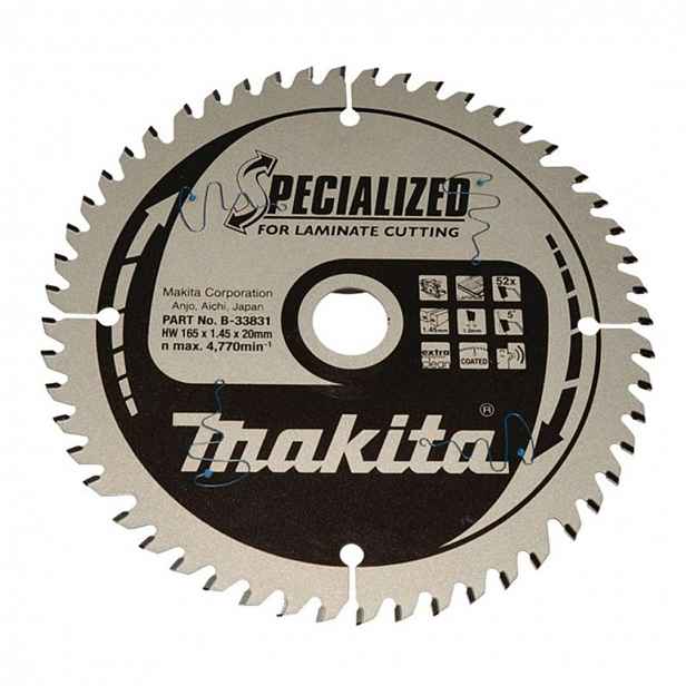 Makita - Pilový kotouč na lamino, 165x20 mm, 52 zubů B-33831
