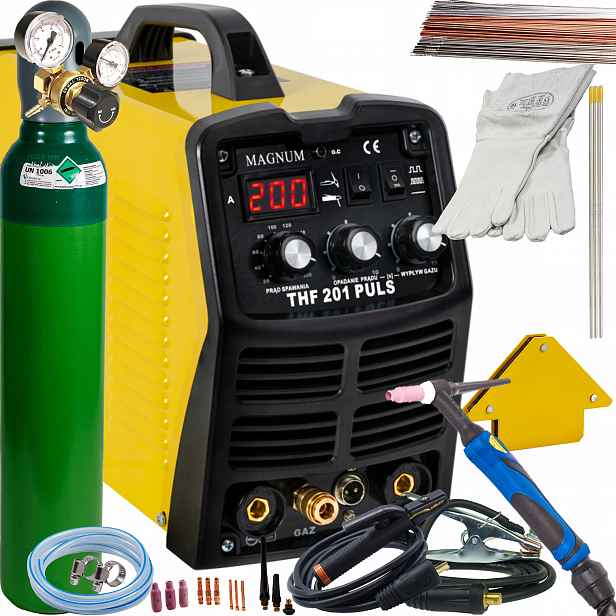 Svařovací stroj Magnum Tig Thf 201P Hf DC Mma 200A 230V LCD 60% SET2