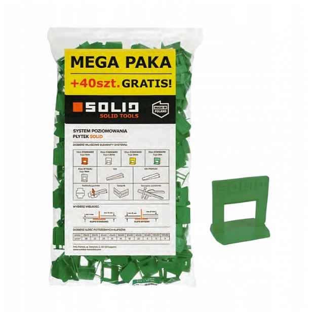 Systém Vyrovnávání Dlaždic Montážní Klipy Sáček Solid 6473 440ks 3 mm