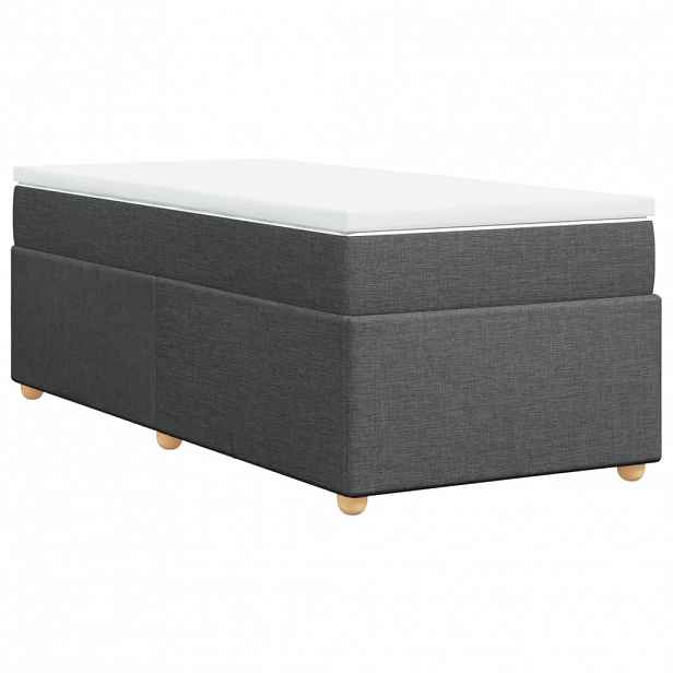vidaXL Box spring postel s matrací tmavě šedá 90x190 cm textil