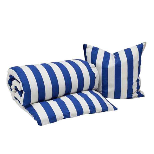 Bílé/modré bavlněné povlečení na jednolůžko 140x200 cm Shima – OYOY Living Design