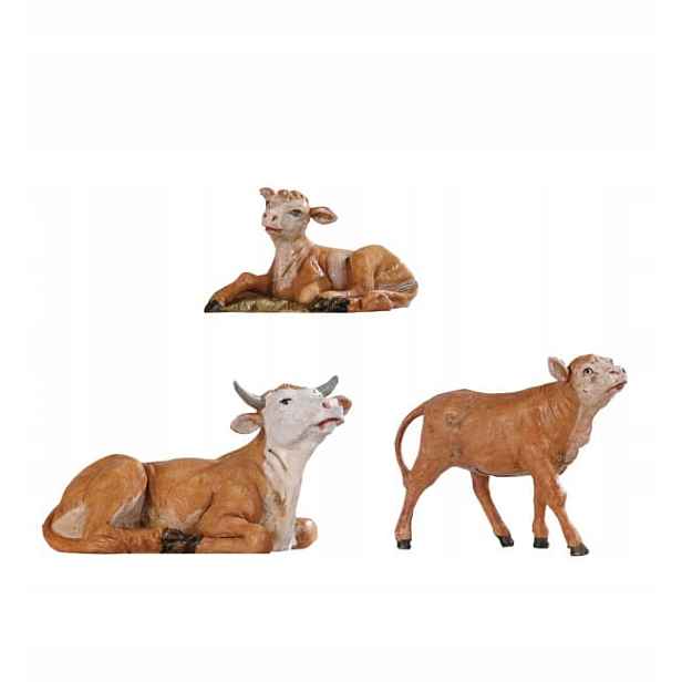 Figurky do betlému od firmy Fontanini – 3 Volové, pro figurky o výšce 12 cm
