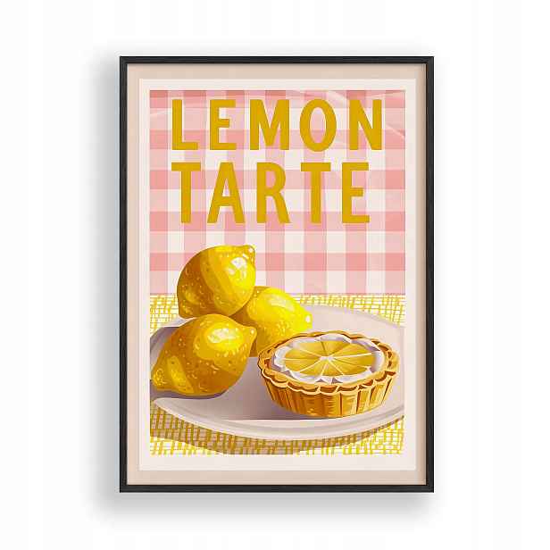 Obraz Lemon Tarte Citrony Plakát Rámeček Dřevěný Černý 30x42 cm