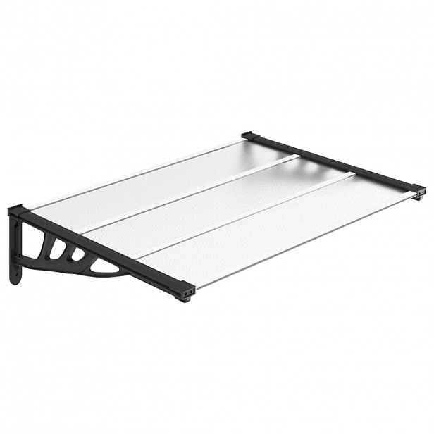 vidaXL Vchodová stříška černá a průhledná 122 x 90 cm polykarbonát