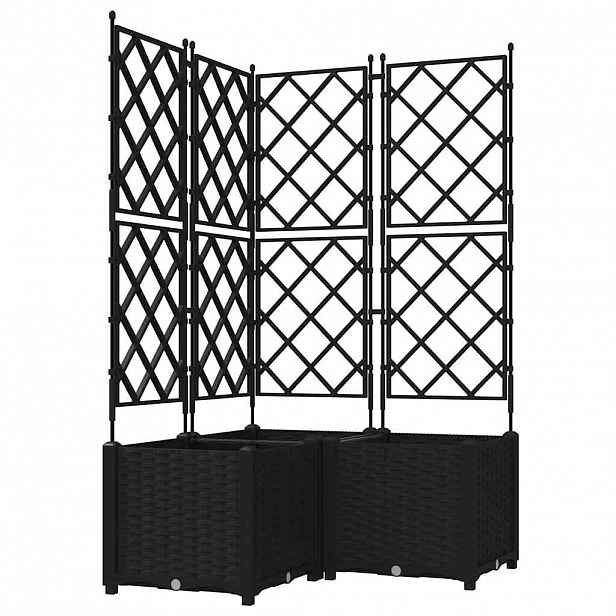 vidaXL Zahradní pěstebník 3 ks Černá 80 x 80 x 143 cm PP