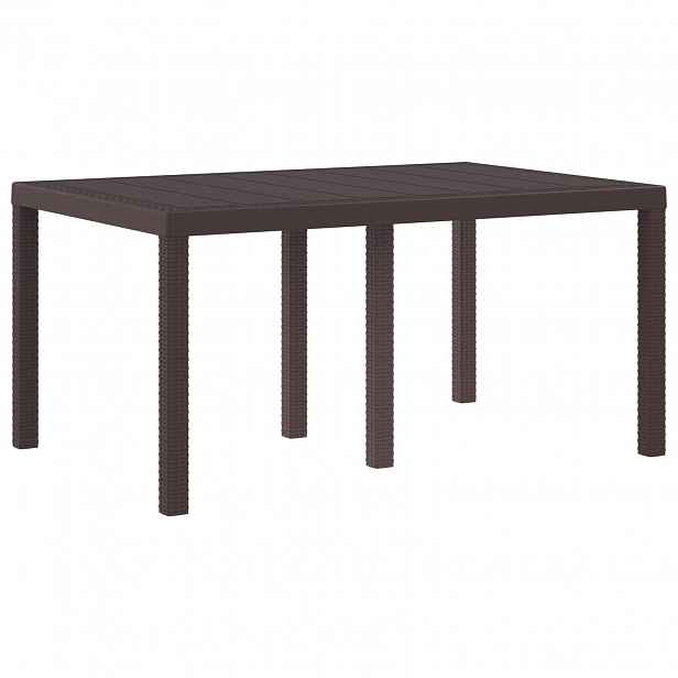 vidaXL Zahradní stůl Hnědá 150 x 100 x 73 cm polyratan