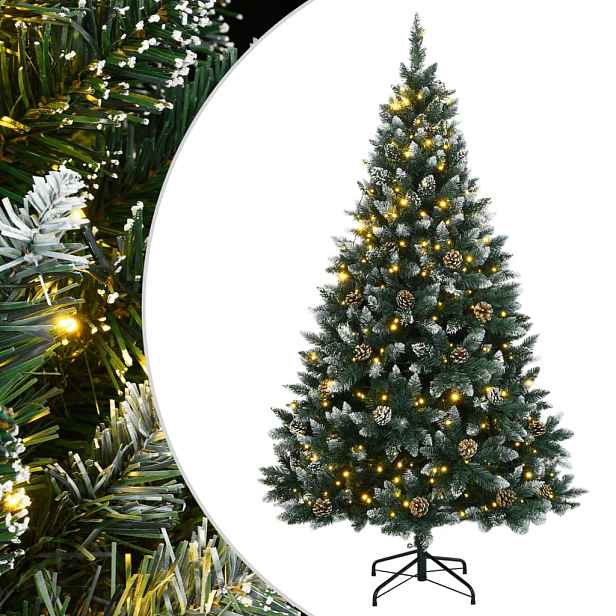 vidaXL Umělý vánoční stromek s 300 LED 210 cm