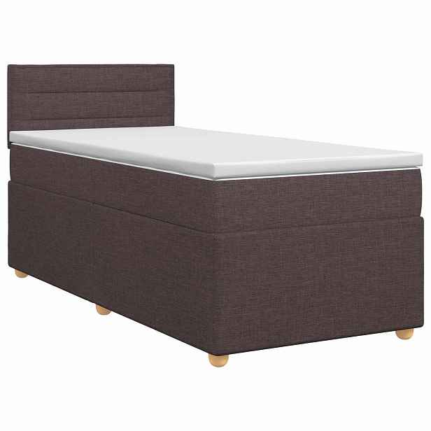 vidaXL Postel boxspring s matrací Tmavě hnědá 90 x 190 cm Textil
