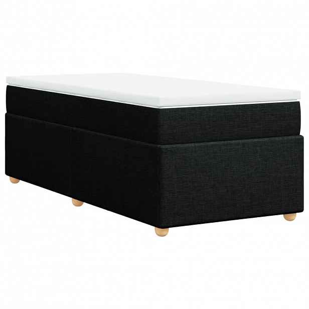 vidaXL Box spring postel s matrací černá 90x190 cm textil