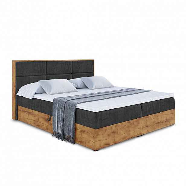ALTDECOR AMERICKÁ postel s matrací H3 a roštem – LOLLI1 – 180x200 – černá