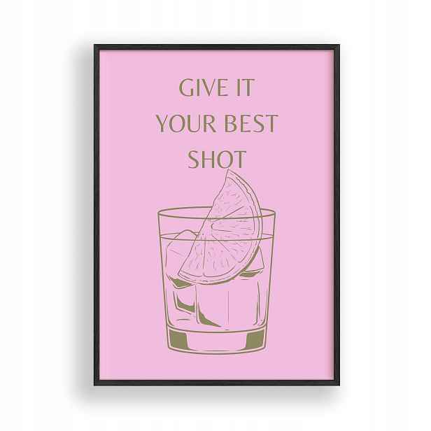 Obraz Citron Give It Your Best Shot Plakát Rámeček Dřevěný Černý