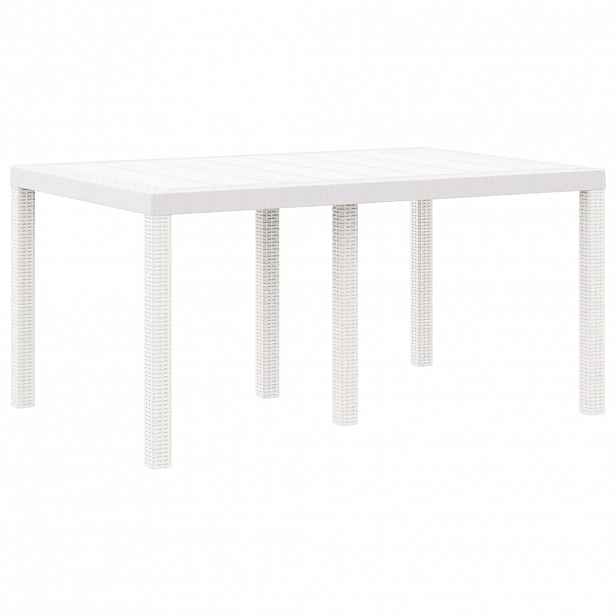 vidaXL Zahradní stůl Bílá 150 x 100 x 73 cm polyratan