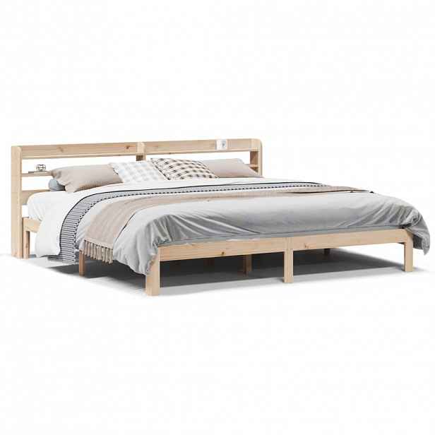 vidaXL Rám postele s čelem 200 x 200 cm masivní borové dřevo
