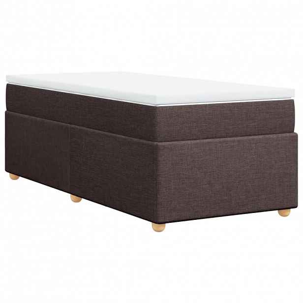 vidaXL Box spring postel s matrací tmavě hnědá 90x190 cm textil