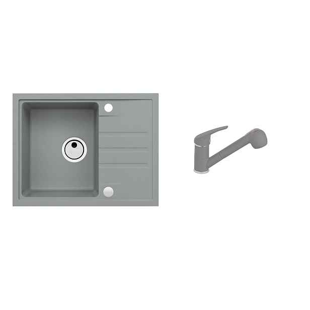 Alveus SET ALVEUS INTERMEZZO 30 + BATERIE AM 20- 81 obdélníkový granitový dřez 620 x 480 mm v setu s baterií