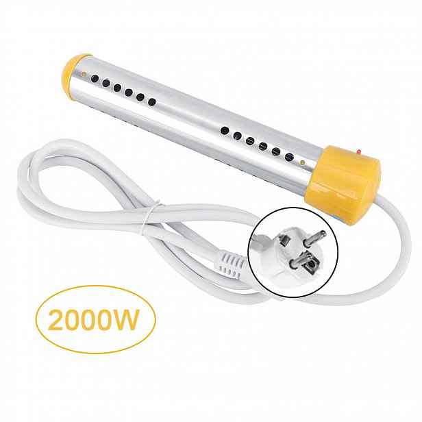 Ponorný ohřívač 2000W 1,5m, žlutý, bezpečný, pro domácí použití