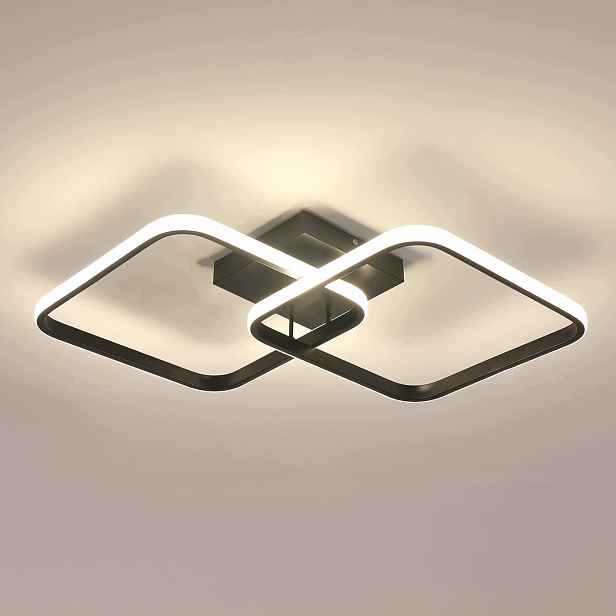Stropní Led lampa lustr černý čtvercový moderní do obývacího pokoje 4500K 42W