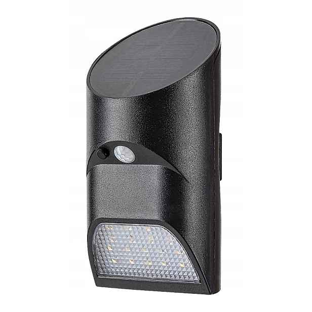 Venkovní solární nástěnné svítidlo s Led senzorem 3.6 W Sepik černé 77013 Rabalux