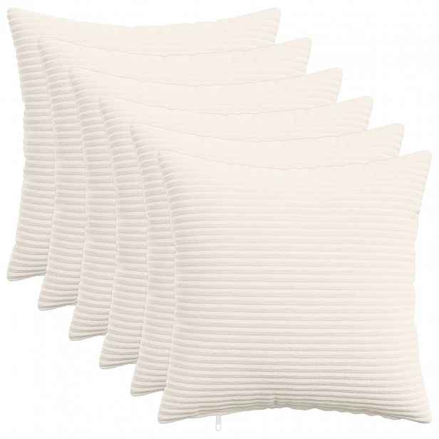 vidaXL Povlak na polštář 6 pcs HEERLEN Krémová 30 x 30 cm manšestr