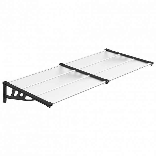 vidaXL Vchodová stříška černá a průhledná 199 x 90 cm polykarbonát
