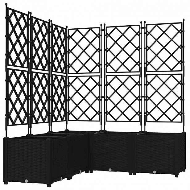 vidaXL Zahradní pěstebník 5 ks Černá 120 x 120 x 143 cm PP