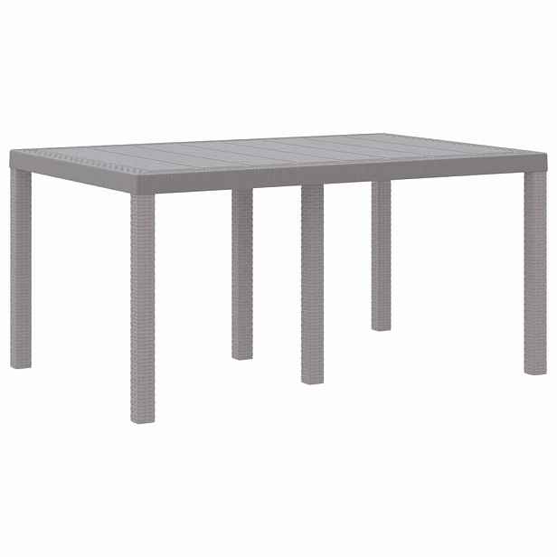 vidaXL Zahradní stůl Světle šedá 150 x 100 x 73 cm polyratan