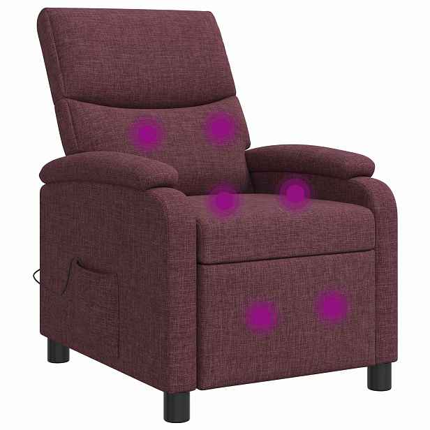 vidaXL Masážní polohovací křeslo Fialová Textil