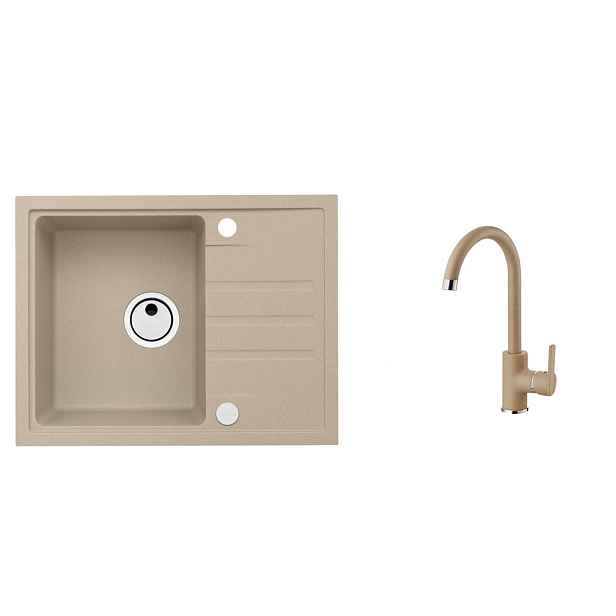 Alveus SET ALVEUS Intermezzo 30 + baterie Tonia 55 obdélníkový granitový dřez 620 x 480 mm v setu s baterií