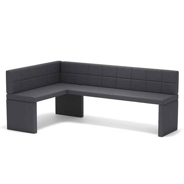 Idohome ROHOVÁ LAVICE MELVIN levá ekokůže, 128/168 cm, tmavě šedá