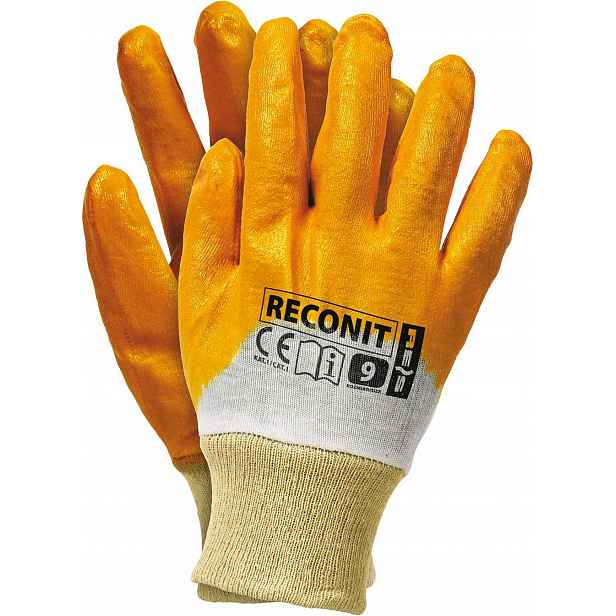 Pracovní rukavice Oranžové Velikost: 9 L RECONIT-Y9 10 ks
