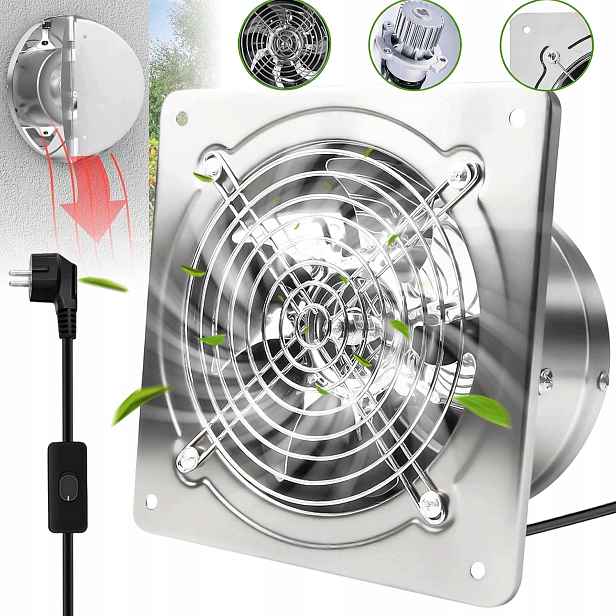 Průmyslový Nástěnný Odsávací Ventilátor Do Kuchyně, Koupelny, Sklepa 150 MM