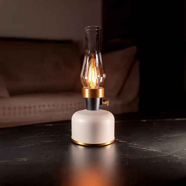 Stolní lampa Olia USB IP44 beige