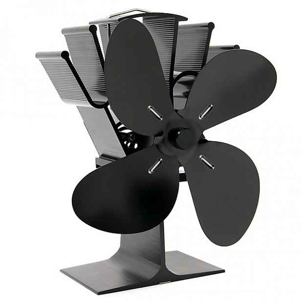Ventilátor na kamna FLAMINGO čtyřlopatkový, černý FLHSF17-267