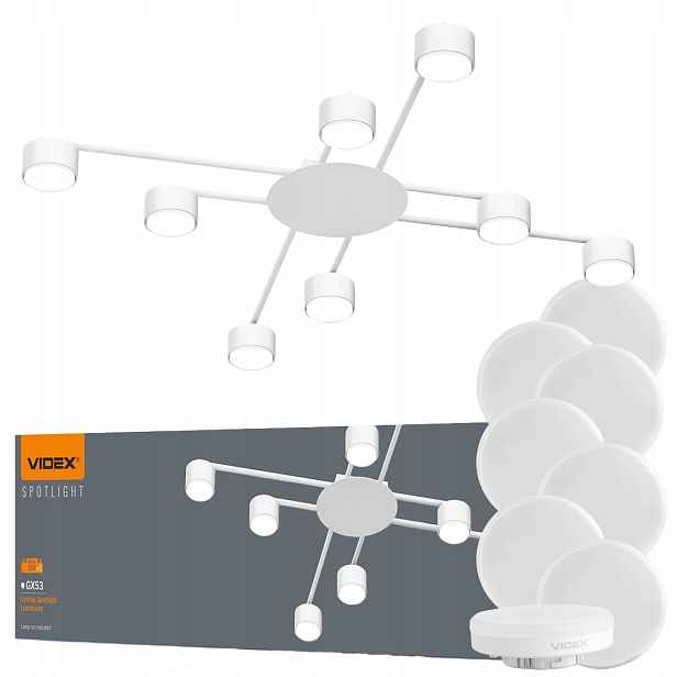 Stropní bodové svítidlo 8x GX53 Led žárovka GX53 8W 730lm 4000K 140°