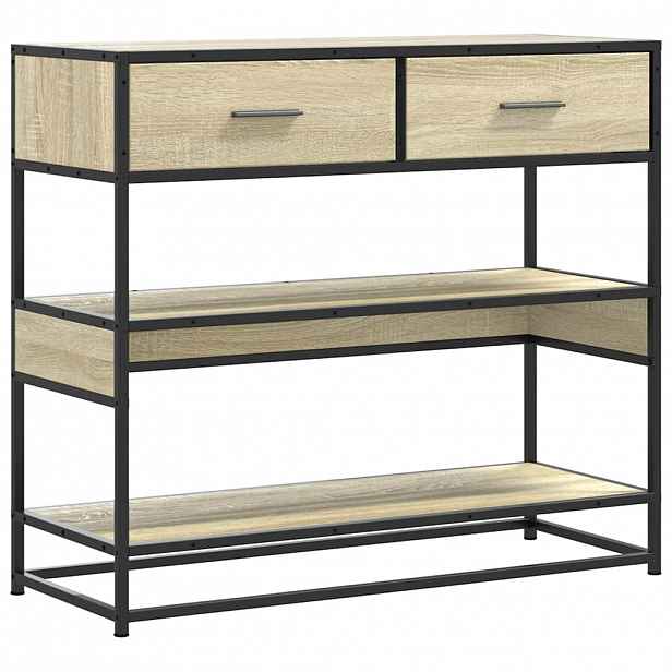 vidaXL Konzolový stolek dub sonoma 90x35x80 cm kompozitní dřevo