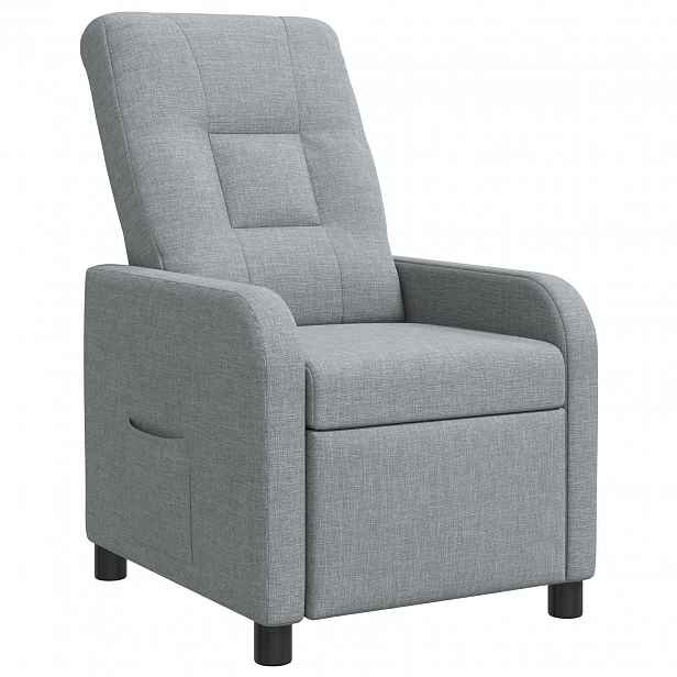 vidaXL Křeslo s funkcí ležení Světle šedá Textil