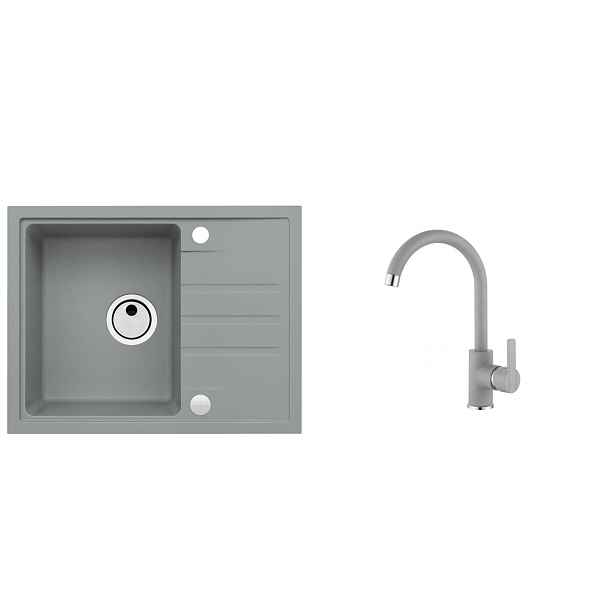Alveus SET ALVEUS Intermezzo 30 + baterie Tonia 81 obdélníkový granitový dřez 620 x 480 mm v setu s baterií