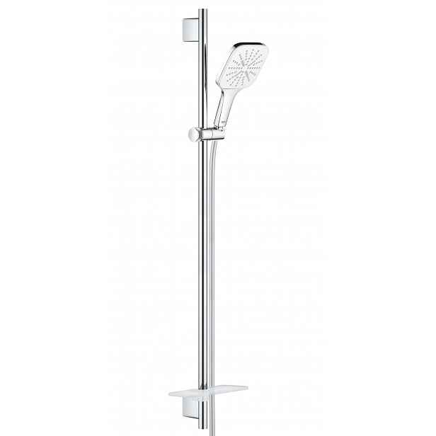 Grohe Rainshower SmartActive Cube - Sada sprchové hlavice 130 9,5 l/min, 3 proudy, tyče 90 cm a hadice, měsíční bílá 26587LS0