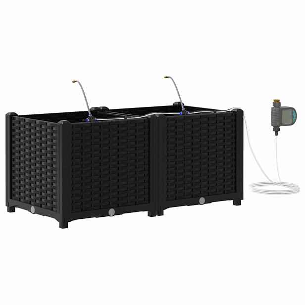 vidaXL Zahradní pěstebník 2 ks Černá 80 x 40 x 37,5 cm PP