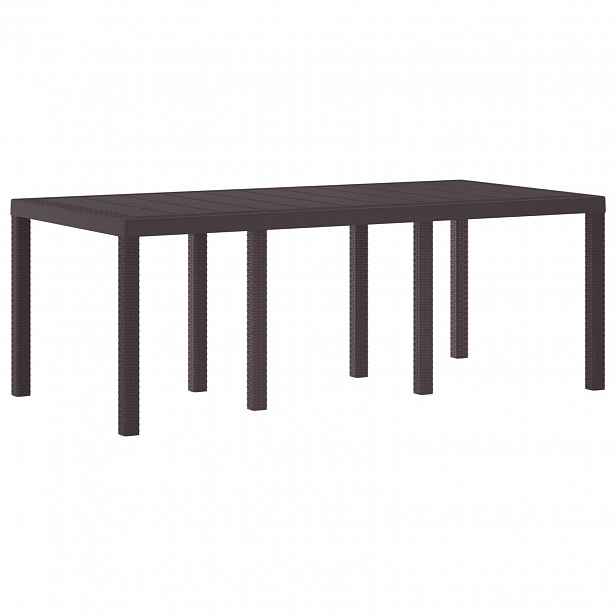 vidaXL Zahradní stůl Hnědá 200 x 100 x 73 cm polyratan