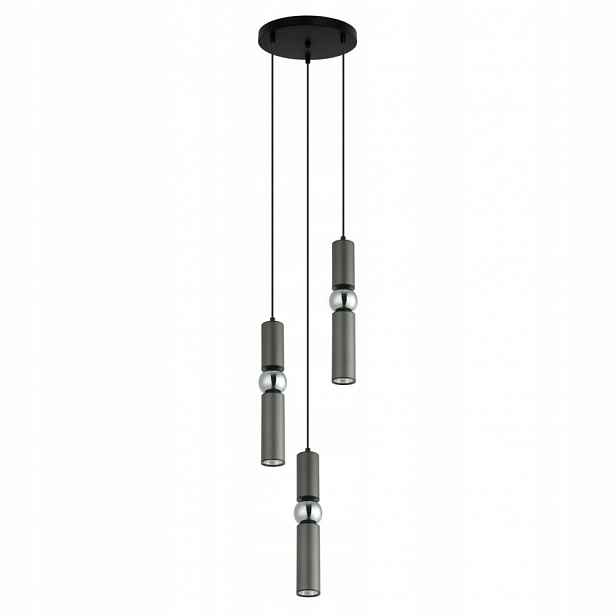Závěsná lampa Chromová Kovová lampa 3xGU10 Regulace výšky Isidora
