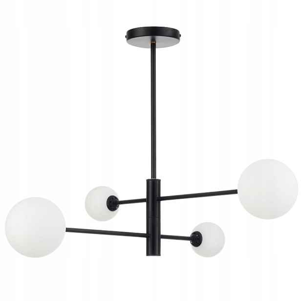 Závěsná lampa lustr svislý černý bílé koule moderní Light Prestige