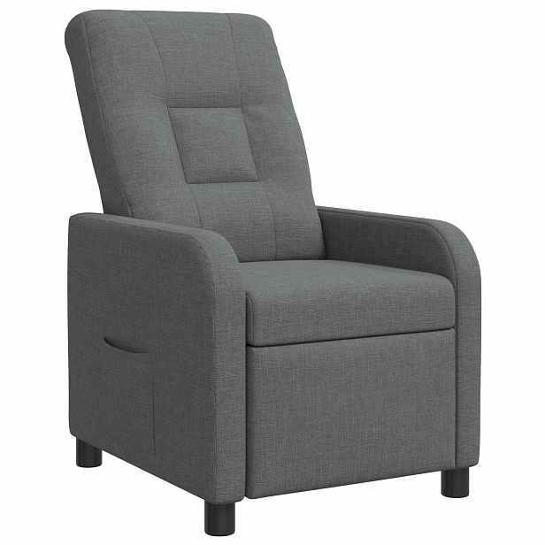 vidaXL Křeslo s funkcí ležení Tmavě šedá Textil