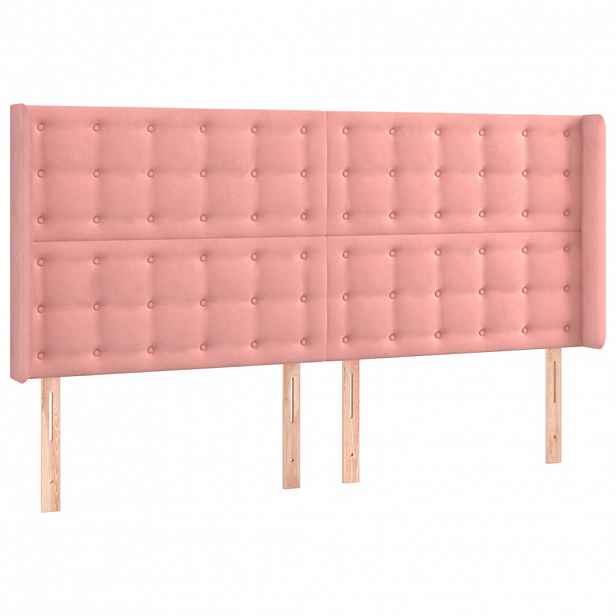 vidaXL Čelo postele typu ušák růžové 163x16x118/128 cm samet