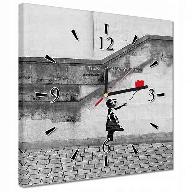Hodiny 30x30 Banksy Holčička Hope
