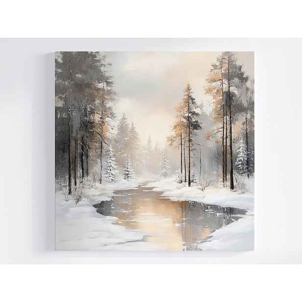Obraz Na Plátně Plátno Zima Smarkovi Les Sníh Řeka Příroda Mraz 50x50